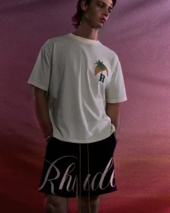 GP SCRIPT LOGO KNIT SHORT|RHUDE Shop