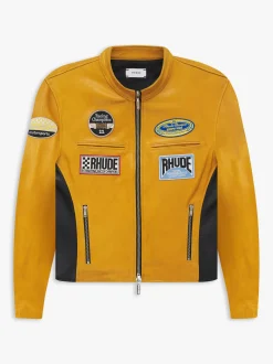 LEATHER RACING JACKET|RHUDE Best Sale