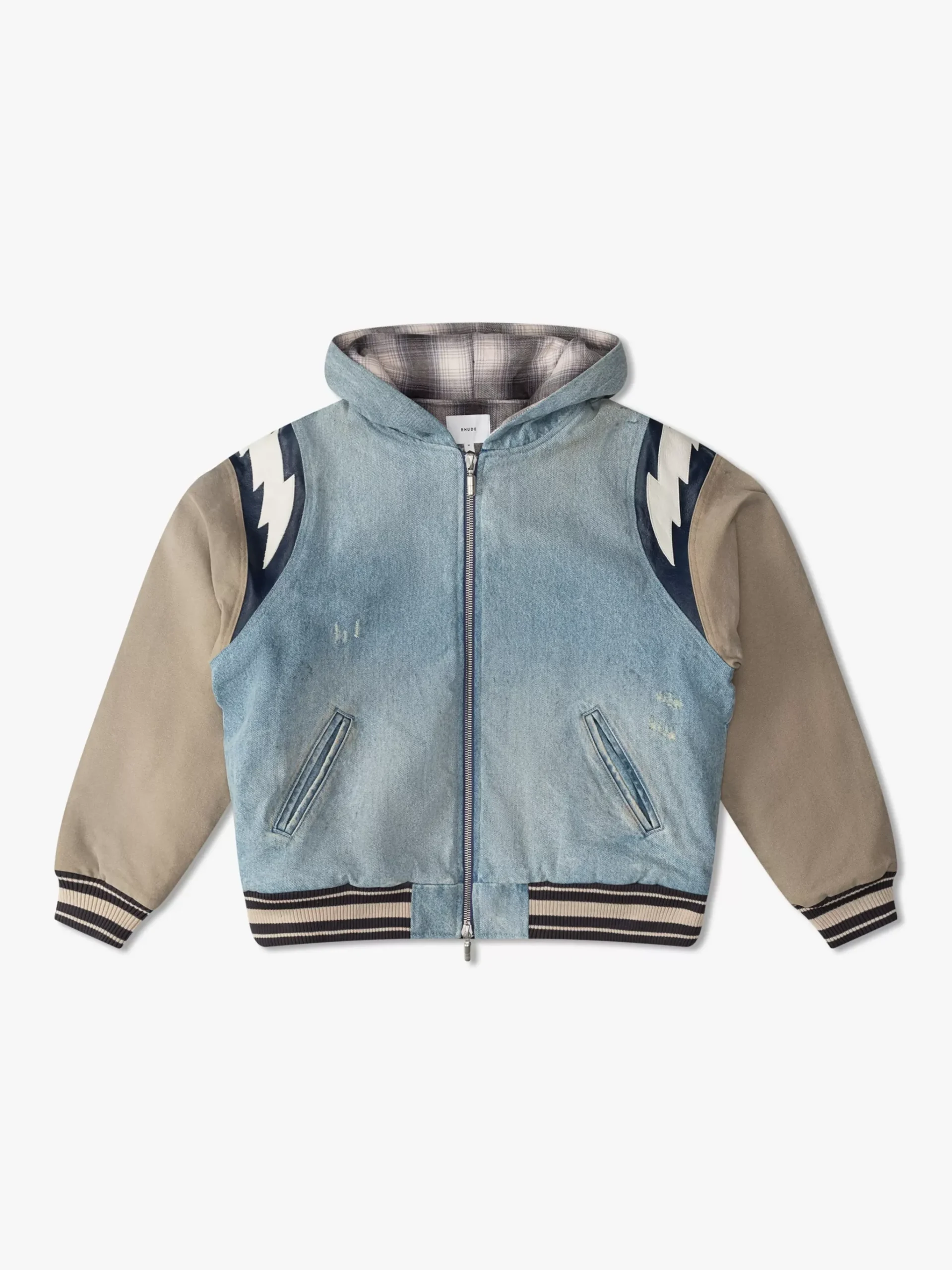 LIGHTNING HOODED VARSITY JACKET|RHUDE Online