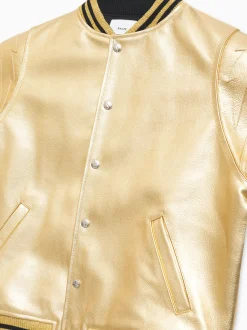 METALLIC LEATHER BOMBER|RHUDE Best Sale