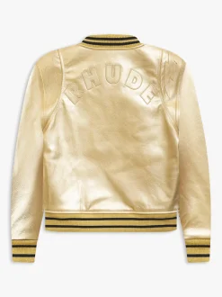 METALLIC LEATHER BOMBER|RHUDE Best Sale