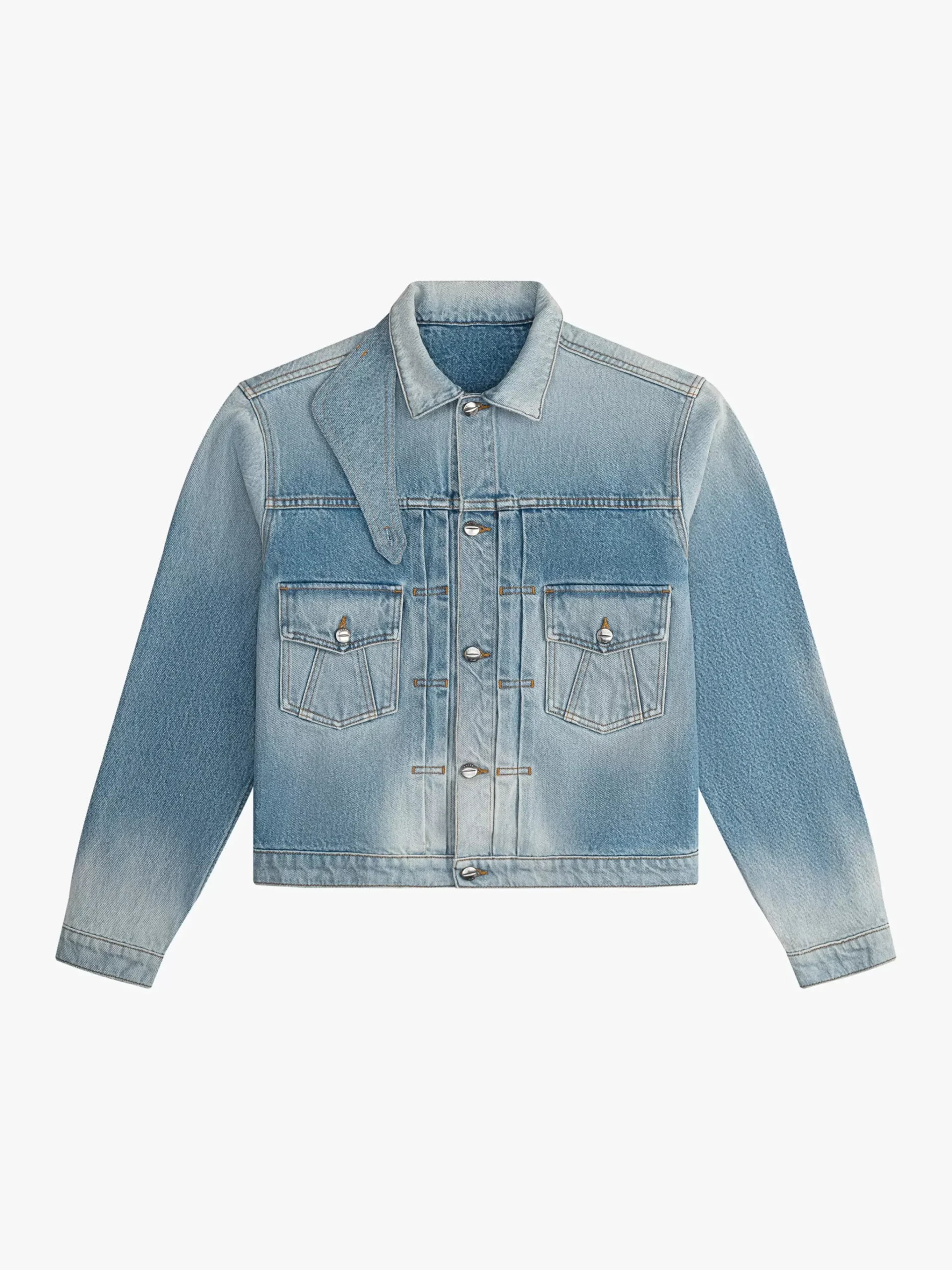 NECK-STRAP DROP-NECK DENIM TRUCKER JACKET|RHUDE Clearance