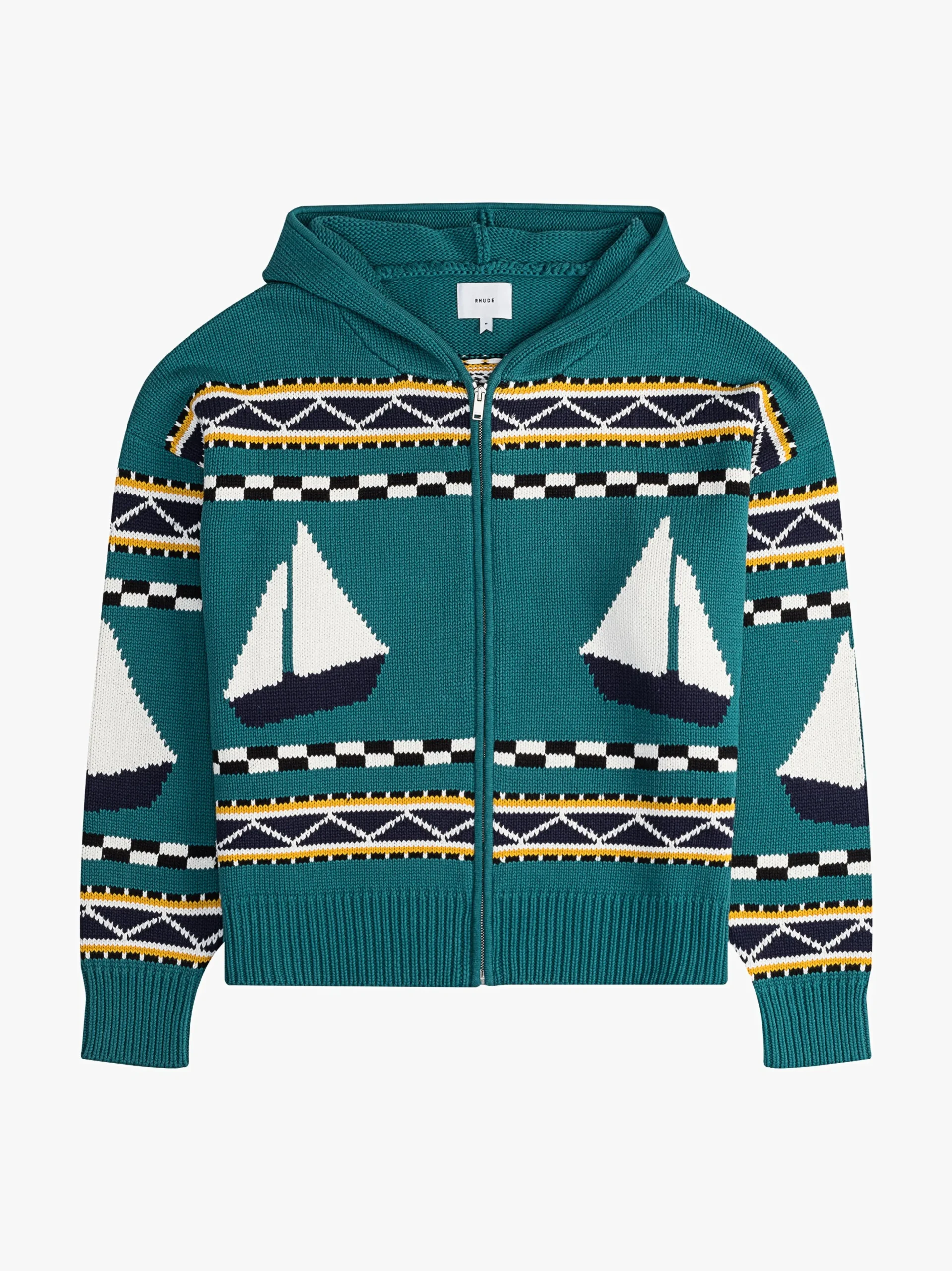 BATEAU KNIT ZIP UP HOODIE|RHUDE Online