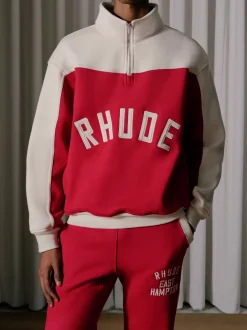 CONTRAST QUARTER-ZIP VARSITY|RHUDE New