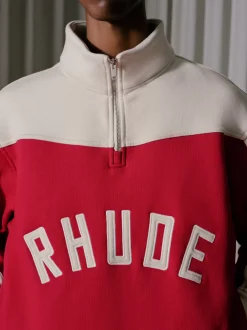 CONTRAST QUARTER-ZIP VARSITY|RHUDE New