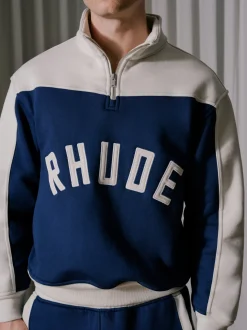 CONTRAST QUARTER-ZIP VARSITY|RHUDE New