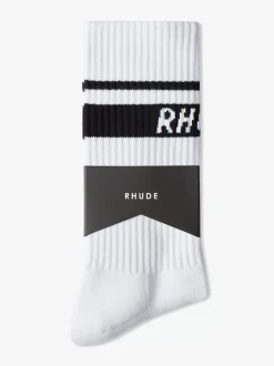TWO STRIPE LOGO SOCKS|RHUDE Clearance