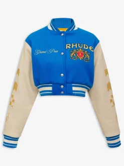 WOMENS F1 CROPPED VARSITY JACKET|RHUDE Outlet