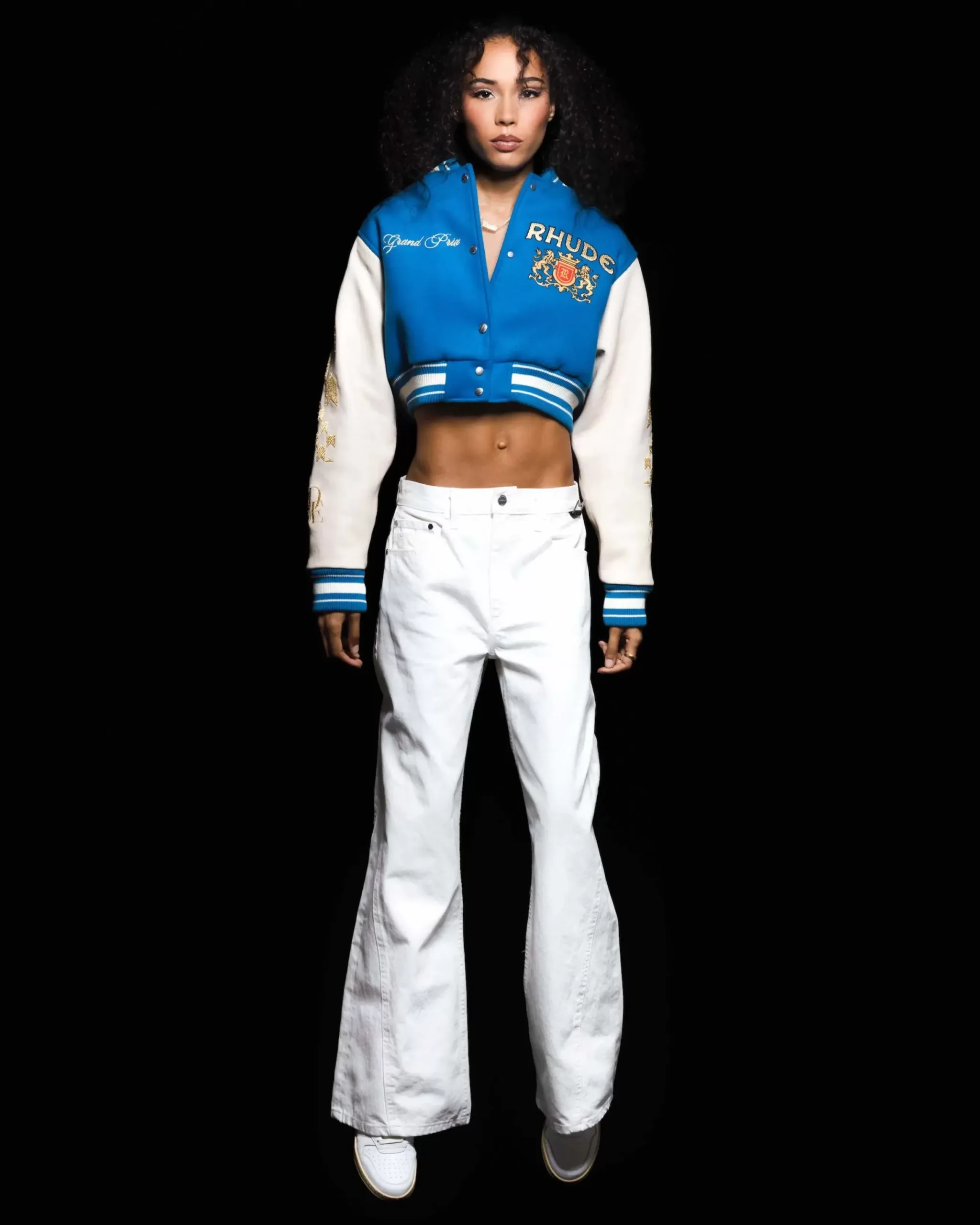 WOMENS F1 CROPPED VARSITY JACKET|RHUDE Outlet