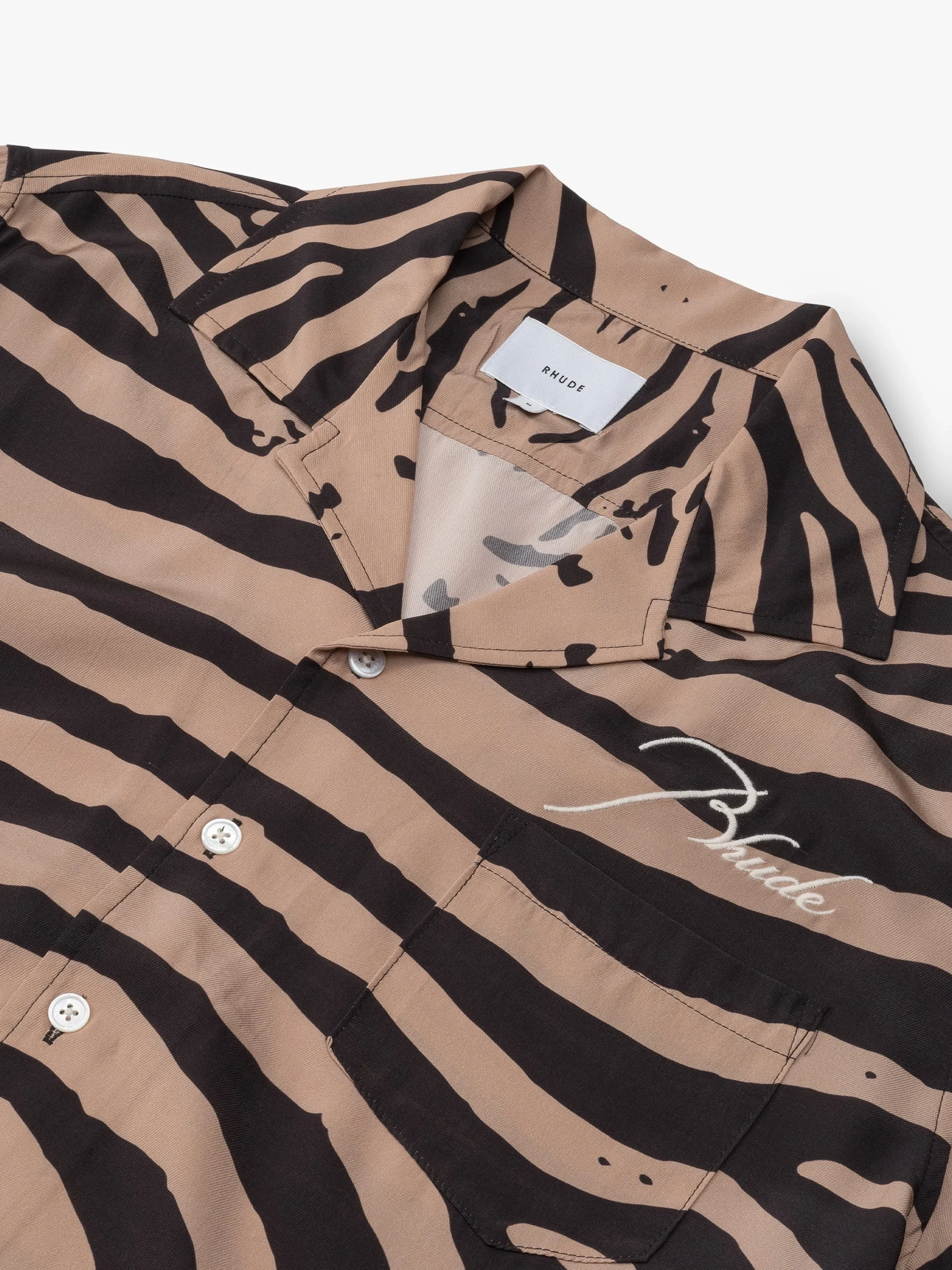 ZEBRA SILK BUTTON DOWN|RHUDE Outlet